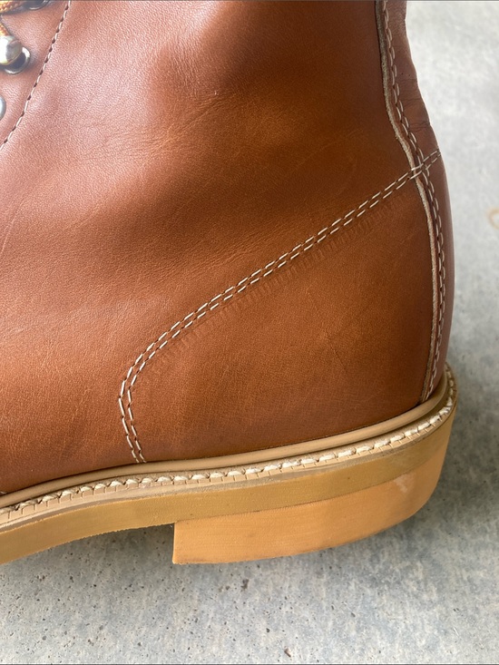 Vintage Men\'s Lehigh Steel Toed Leather Lace-Up Work Boots Cognac Brown Size 9.5 main image 4